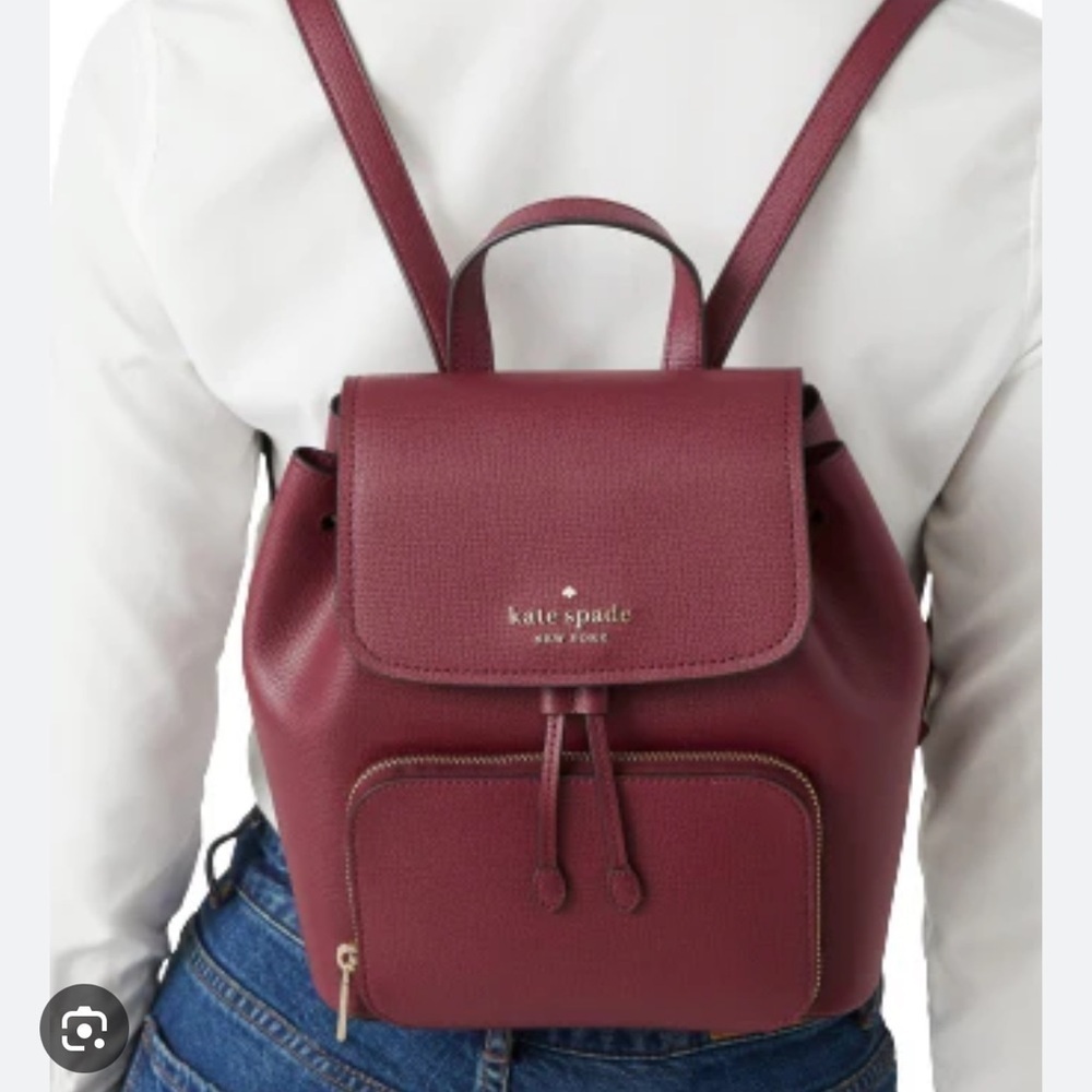 Kate Spade Deep Red Leather Burgundy Backpack